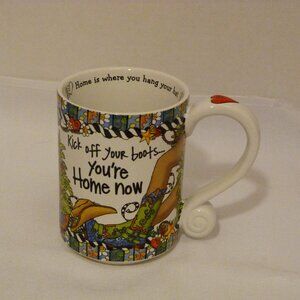 SUZY TORONTO Enesco Mug Home Now / Red Heart "Home is Where You Hang Your Hat"